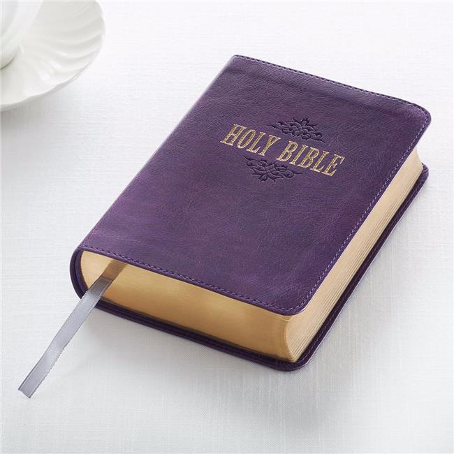 Christian Art Gifts 189529 KJV Compact Large Print Bible - Purple LuxLeather
