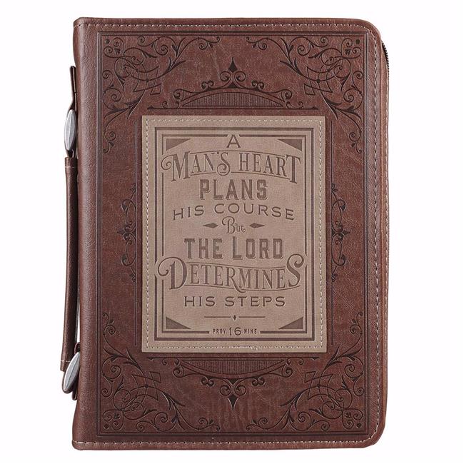 Christian Art Gifts 149171 A Mans Heart Classic Lux Leather Bible Cover Brown...