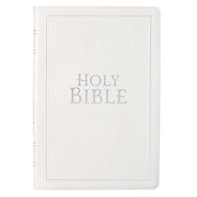 KJV Large Print Thinline Bible White Faux Leather