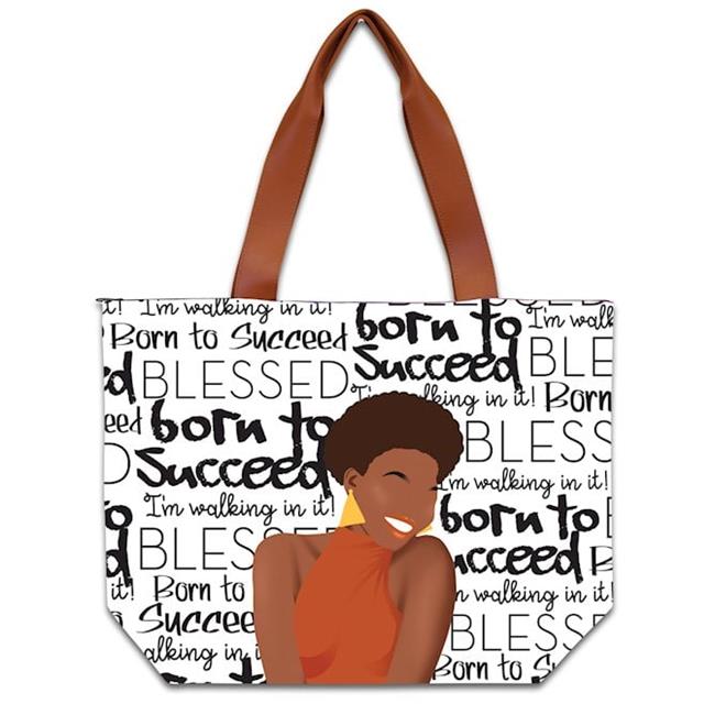 African American Expressions 36458X Canvas Handbag - Born To Succeed