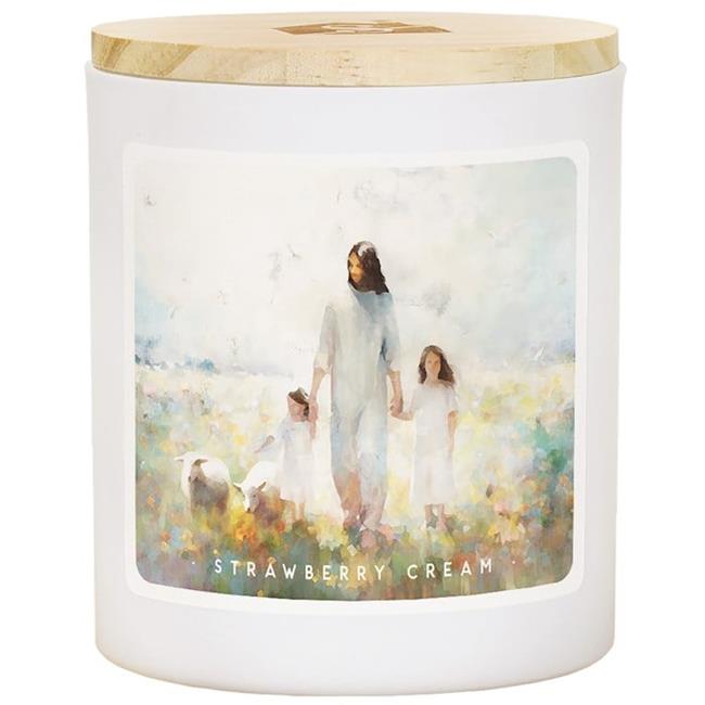 Jesus Children Art Candle Strawberry Cream - 11 oz - 2 Wick #470501