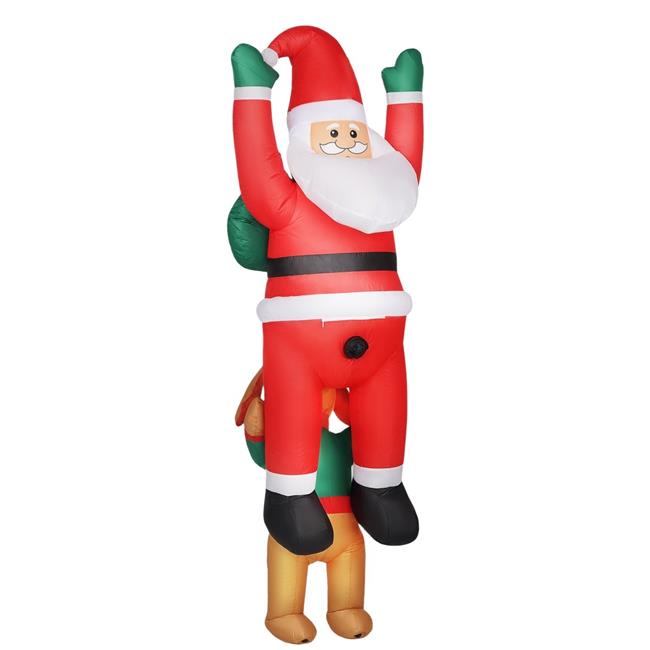 212 Main 84J-130V80RD 7 ft. Outsunny Hanging Christmas Inflatable Santa with ...