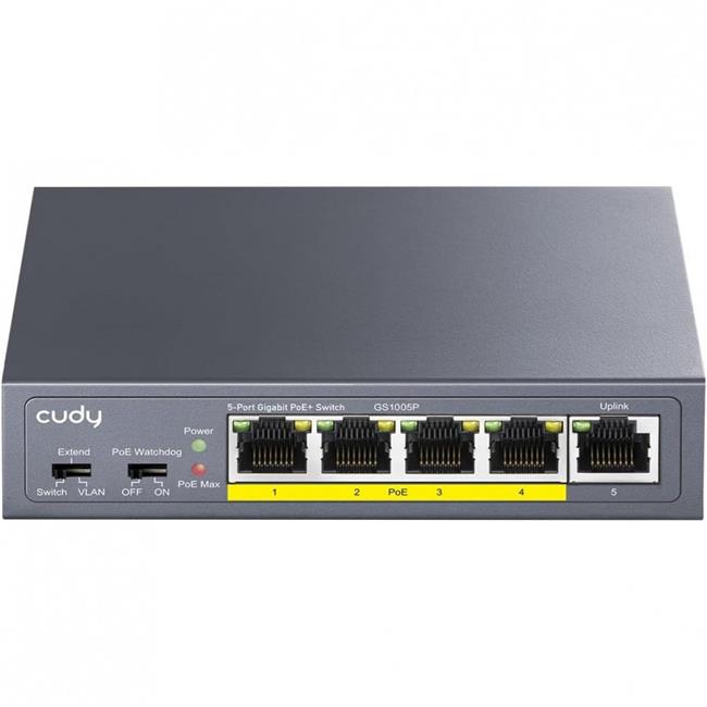 Cudy GS1005P 60W 5-Port 10 100 1000M PoE Plus Switch - Gray
