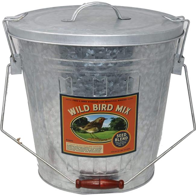 Audubon & Woodlink 25253 Rustic Farmhouse Seed Storage Bucket with Scoop - Ga...