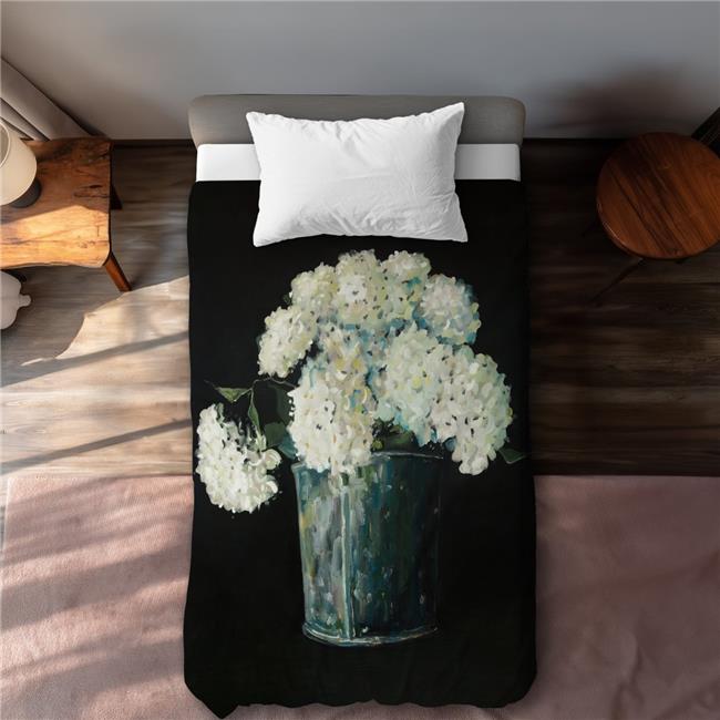 White Hydrangea Flowers Twin Size Extra Long Duvet Cover - Bedroom Decor Esse...