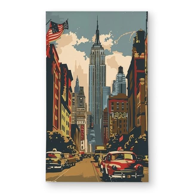 3x5 ft. In the City Square - Blue Outdoor Area Rug for Home Decor - Rectangle
