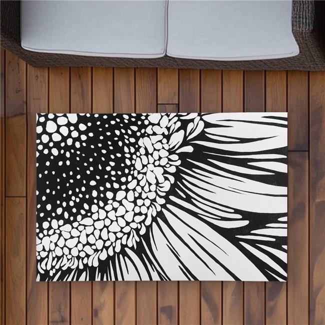 Begin Home Decor C1ROAR23AZ069W 2 x 3 ft. Gerbera Flower Outdoor Area Rug - F...