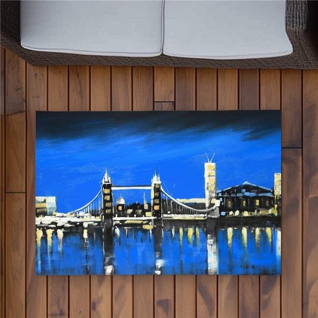 Begin Home Decor C1ROAR23P2ABZJ 2 x 3 ft. Blue Skyline of London - Modern Out...