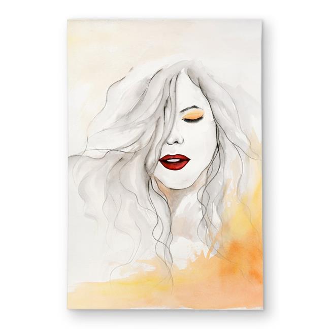 Begin Home Decor C1ROAR232TSZ0M 2 x 3 ft. Woman with Red Lips - Livingroom Or...