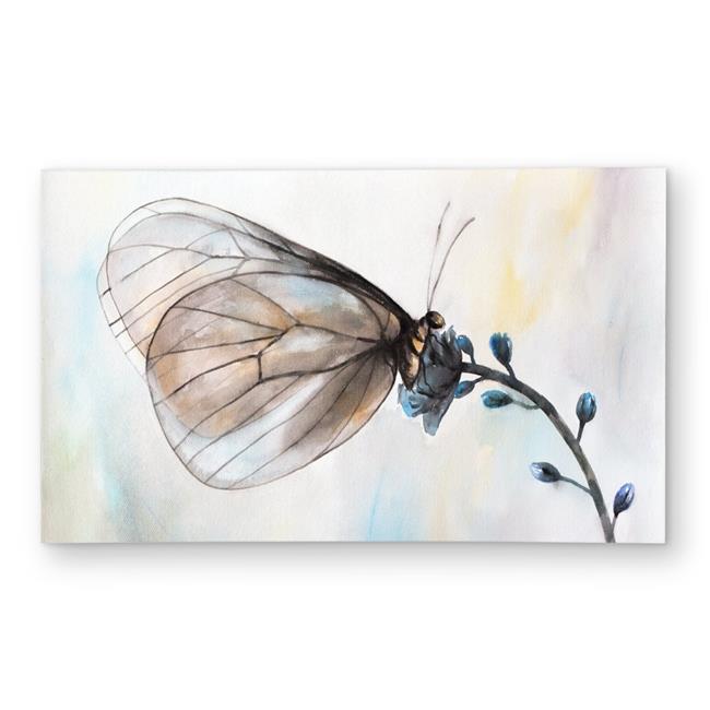 3x5 ft. Butterfly on Blue Flowers - Outdoor Area Rug for Home Decor - Rectangle
