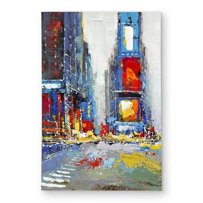 2x3 ft. Abstract & Colorful Buildings - Red Contemporary Outdoor Rug - Rectangle