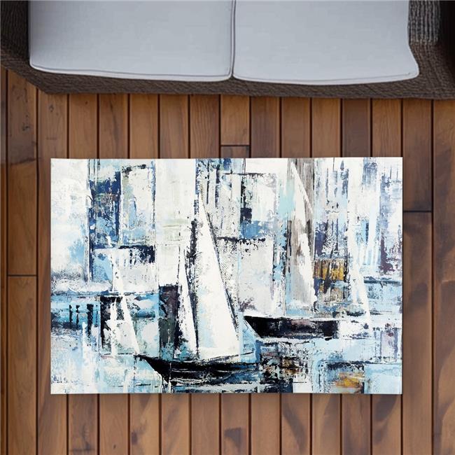 Begin Home Decor C1ROAR23VG3G0Z 2 x 3 ft. Abstract Shapes & Boats Gray Modern...