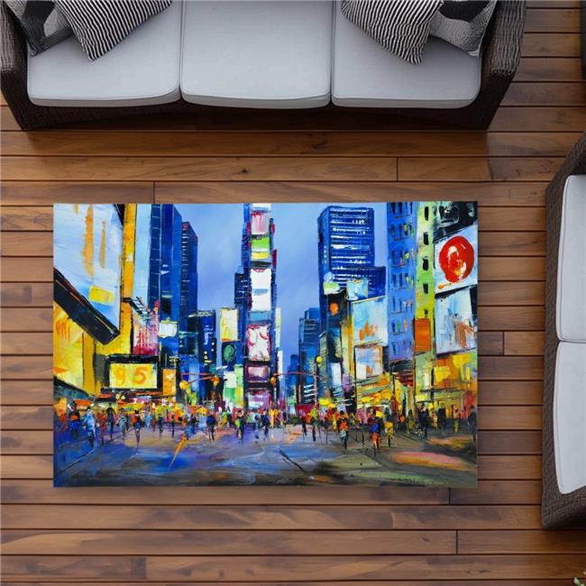 Begin Home Decor C1ROAR3552DSOQ 3 x 5 ft. Cityscape in Times Square - Retro C...
