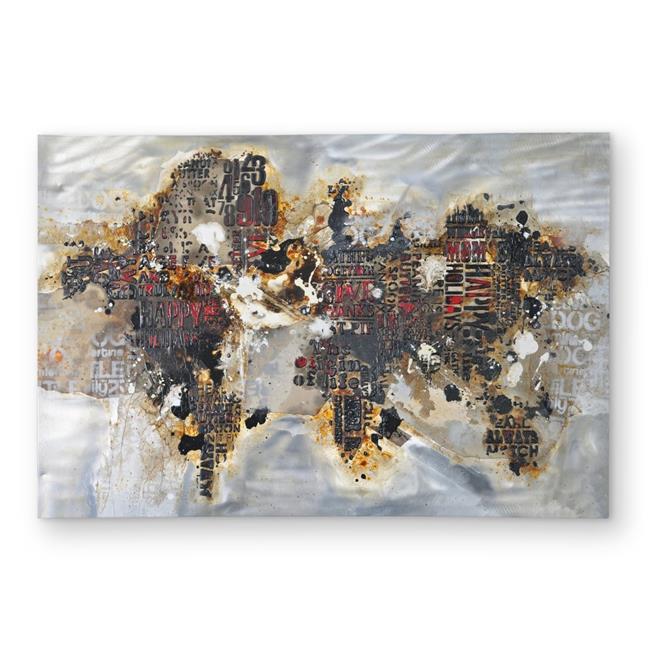 2x3 ft. Texturized World Map Area Rug - Modern Satellite View Decor - Rectangle