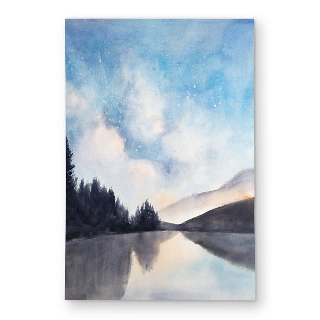 Begin Home Decor C1ROAR23SSA184 2 x 3 ft. Lakeview By Night - Mountains Illus...