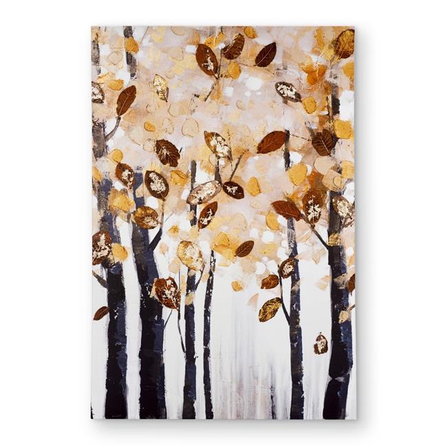 2x3 ft. Texturized Leaves Trees - Beige Outdoor Area Rug for Living Room - Re...