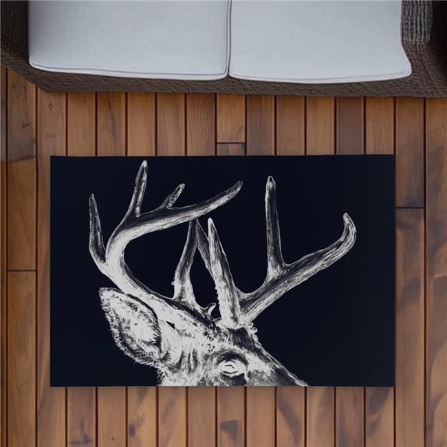 2x3 ft. Blue Roe Deer Plume - Rustic Outdoor Area Rug for Home Decor - Rectangle