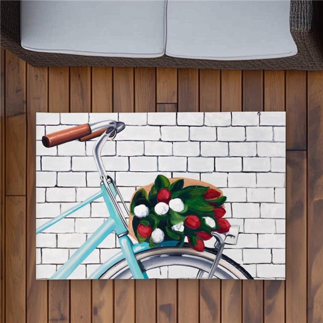 Begin Home Decor C1ROAR23UX25NK 2 x 3 ft. Bicycle with Bouquet of Tulips - Ro...