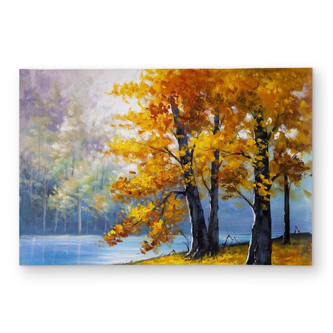 Begin Home Decor C1ROAR23VFIHTE 2 x 3 ft. Two Trees By the Lake - Contemporar...