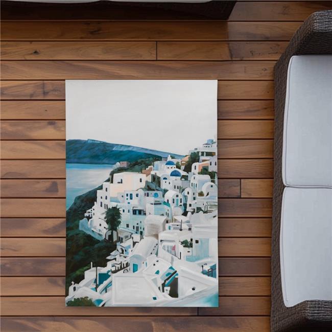 Begin Home Decor C1ROAR23ZN1U6X 2 x 3 ft. Travel in Greece - White Outdoor Ar...