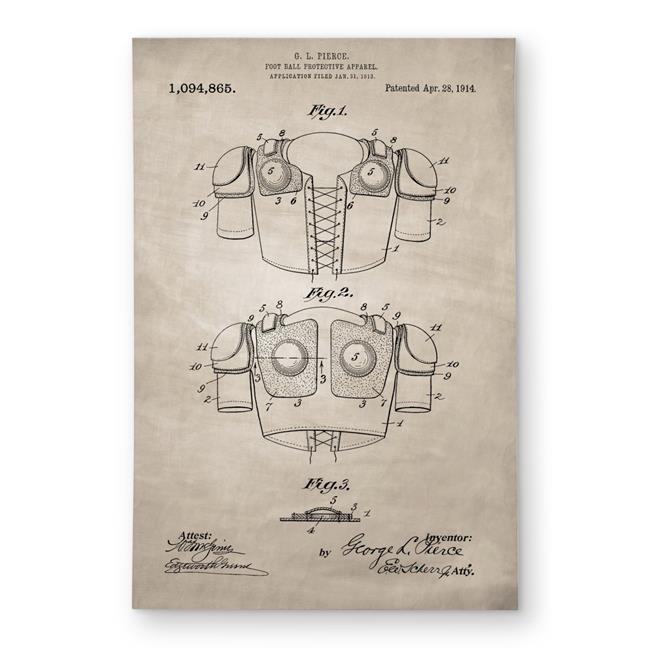 Begin Home Decor C1ROAR235K57GM 2 x 3 ft. Football Protective Apparel Bluepri...