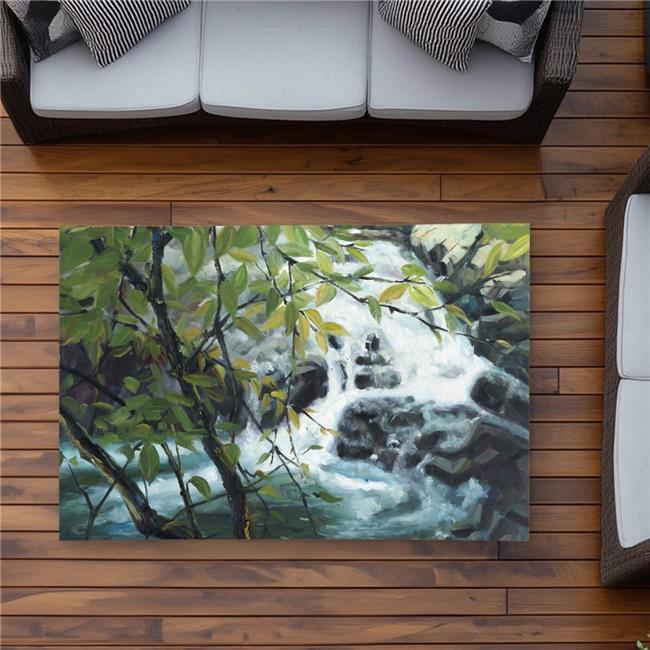 3x5 ft. Peaceful Fall Gray Contemporary Outdoor Area Rug - Home Decor - Recta...