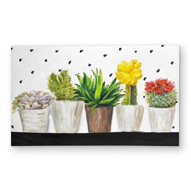 Begin Home Decor C1ROAR35LNDQV9 3 x 5 ft. Small Cactus & Succulents Rug - Flo...