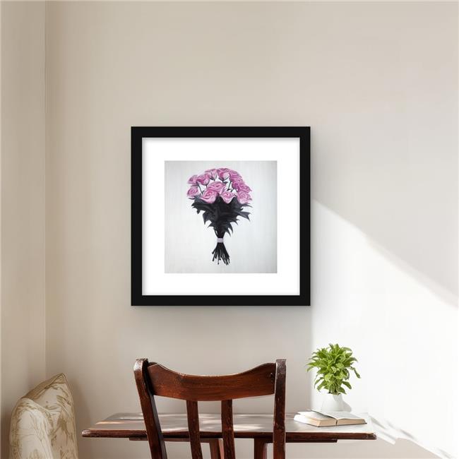 Begin Home Decor C1FM1616Z0G9YE 16 x 16 in. Bouquet of Roses Wall Art - Roman...