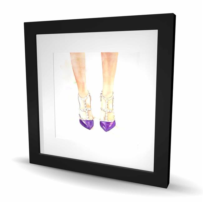 Begin Home Decor C1FM1616QX953H 16 x 16 in. Purple Studded High Heels Wall Ar...