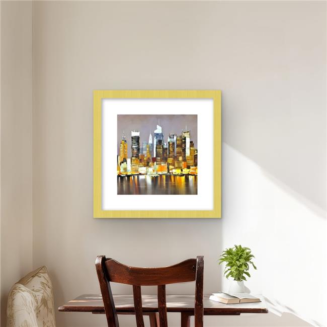 Begin Home Decor C1FM1616L6AIVC 16 x 16 in. Texturized Skyscrapers by Night W...