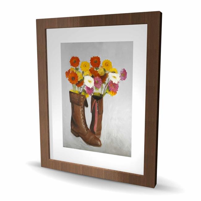 Begin Home Decor C1FM1620AUI2OB 16 x 20 in. Boots with Daisies Flowers Wall A...