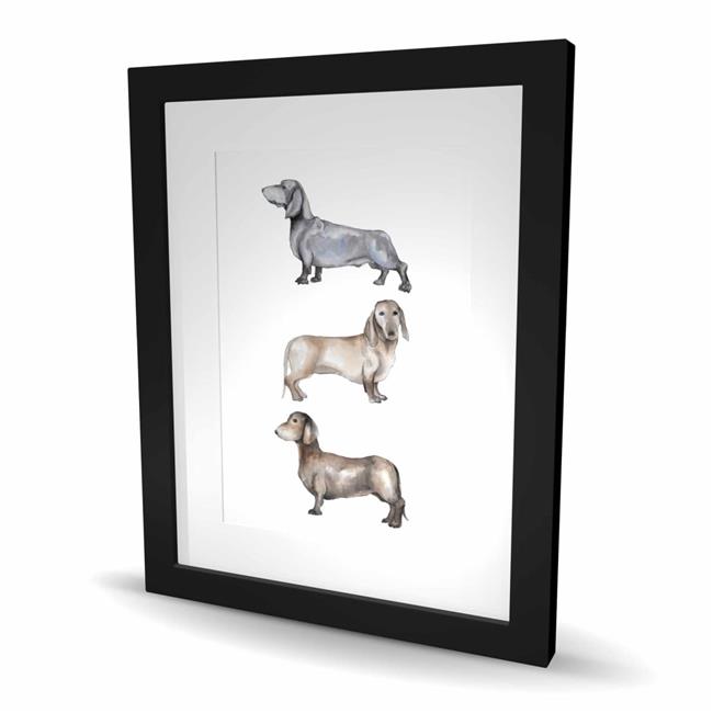 Begin Home Decor C1FM162061MXCO 16 x 20 in. Small Dachshund Dog Gray Bedroom ...