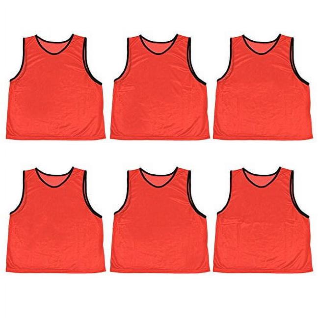 Brybelly SBAS-502 Adult Scrimmage Pinnies  Red - Pack of 6