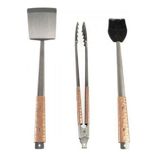 Copper Handle 3 Pc BBQ Tool Set by