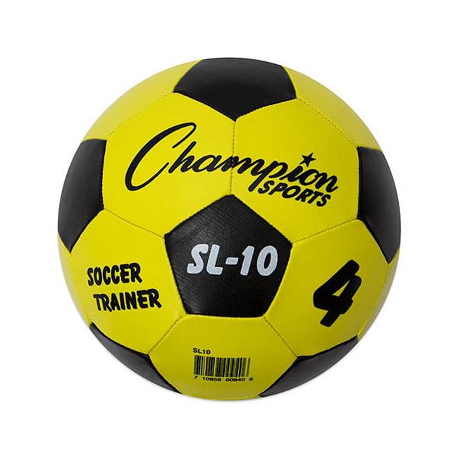 Champion Sports SL10 Trainer Soccer Ball  Yellow & Black - Size 4