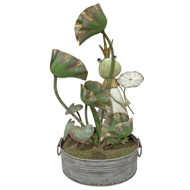 Continental Art Center 106223 Outdoor Metal Frog Table Top Decorative Water F...