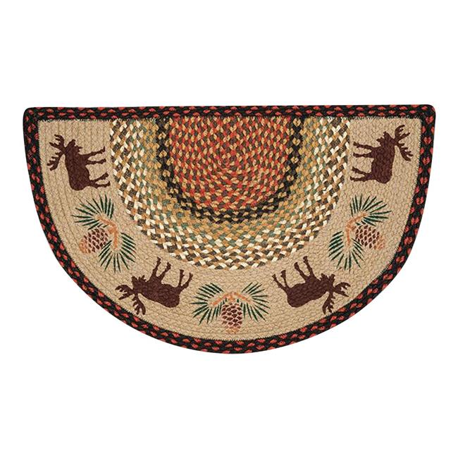 Capitol Importing 32-019MP 18 x 29 in. Moose & Pinecone Printed Slice Rug