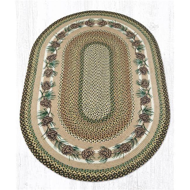Capitol Importing 88-46-051NC 4 x 6 ft. Jute Oval Needles & Cones Patch