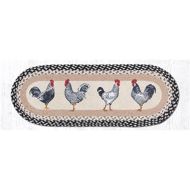 Capitol Importing 68-430R 13 x 36 in. Roosters Oval Patch Runner