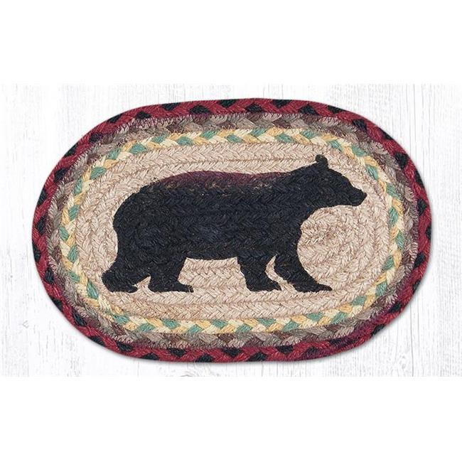 Capitol Importing 01-395CB Cabin Bear Printed Swatch Oval Rug  7.5 x 11 in.