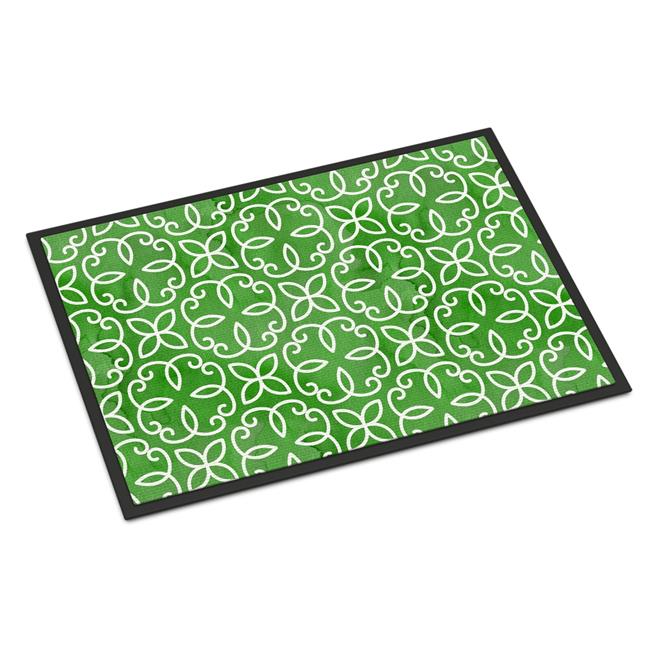 Carolines Treasures BB7556JMAT Watercolor Geometric Cirlce on Green Indoor or...