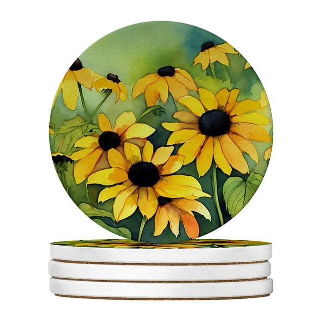 Carolines Treasures DAC1667RCS4 4 x 4 in. Maryland Black-Eyed Susans in Water...