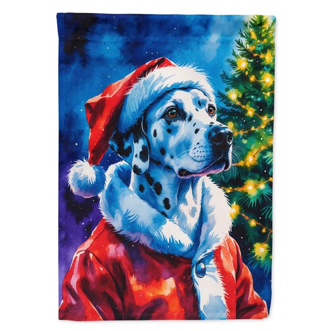 Carolines Treasures DAC8481CHF 40 x 28 in. Dalmatian Christmas House Flag