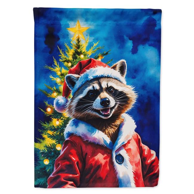 Carolines Treasures DAC8540CHF 40 x 28 in. Raccoon Christmas House Flag