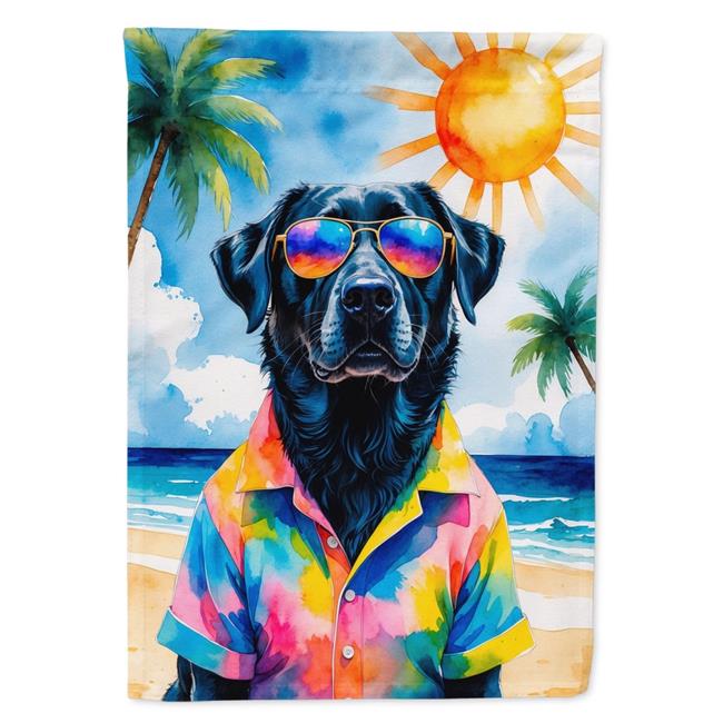 Carolines Treasures DAC8281CHF 40 x 28 in. Black Labrador Retriever Summer Be...