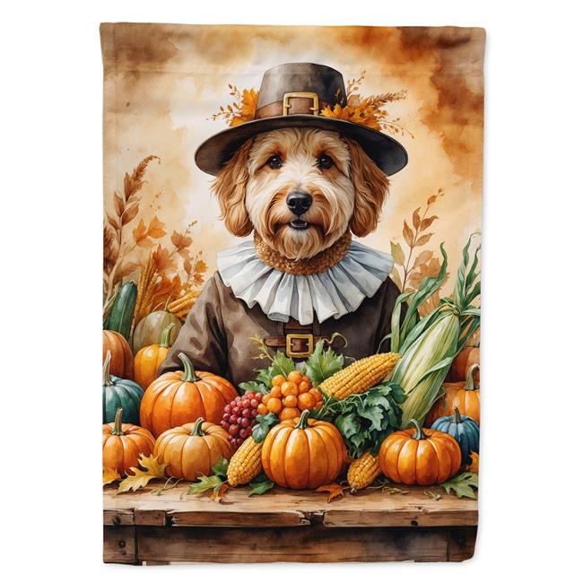 Carolines Treasures DAC8318CHF 40 x 28 in. Goldendoodle Thanksgiving House Flag