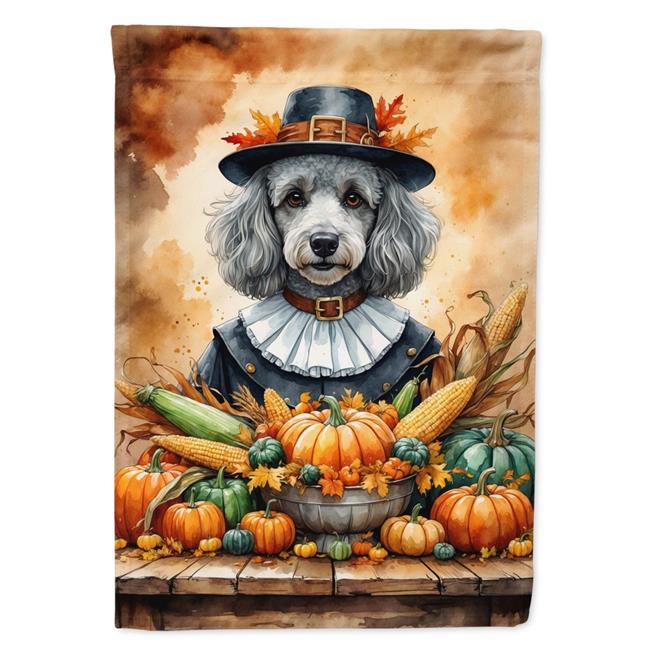 Carolines Treasures DAC8327CHF 40 x 28 in. Grey Silver Poodle Thanksgiving Ho...