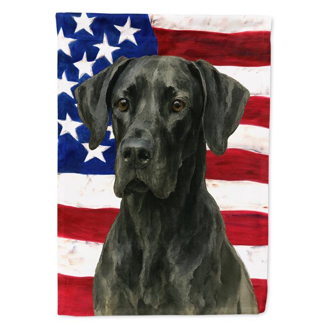 Carolines Treasures WDK6092CHF 40 x 28 in. Black Great Dane American Flag Hou...