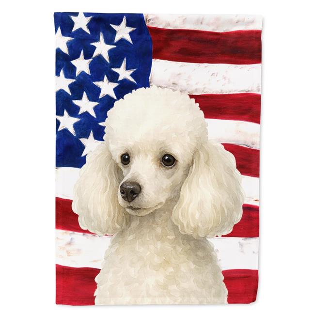 Carolines Treasures WDK6126CHF 40 x 28 in. White Toy Poodle American Flag Hou...