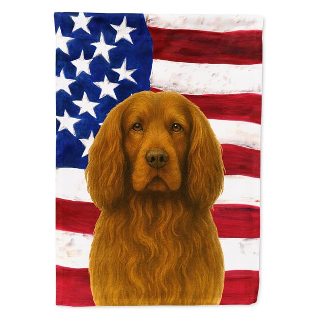 Carolines Treasures WDK6417CHF 40 x 28 in. Sussex Spaniel American Flag House...